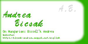 andrea bicsak business card